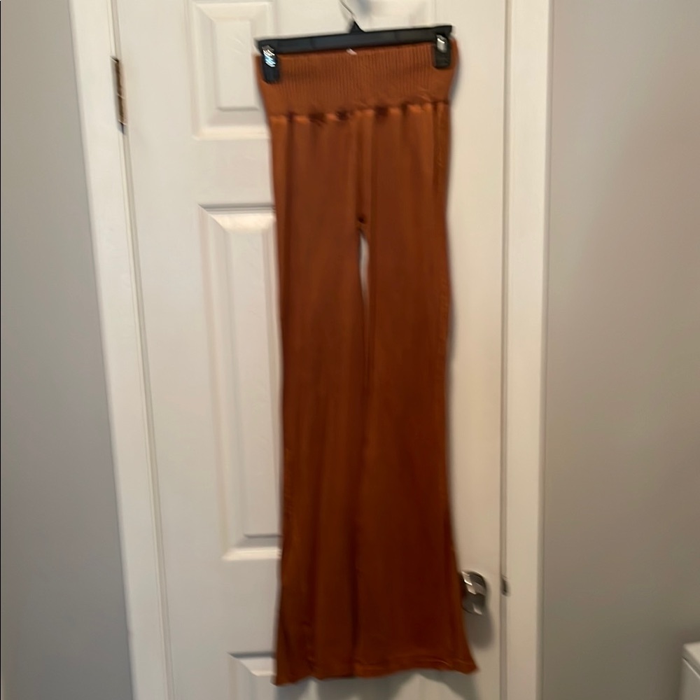 Rust Orange Wide-Leg Pants By Free People. Size M/L Like New